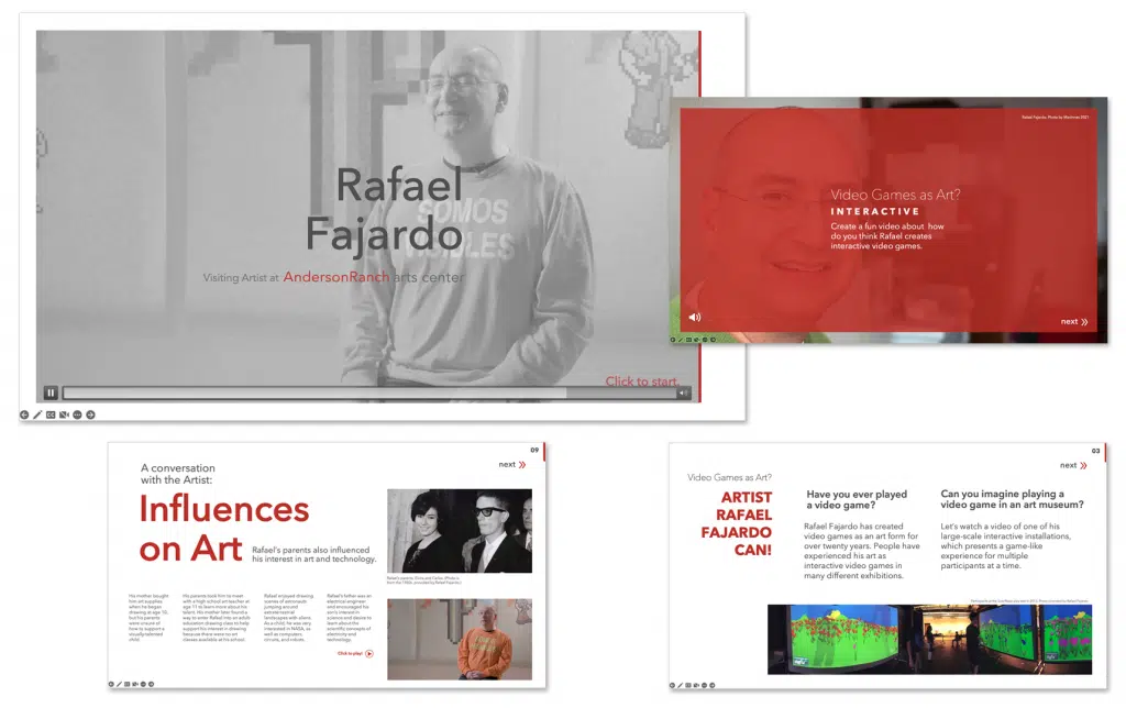 A collage of Rafael Fajardo's work